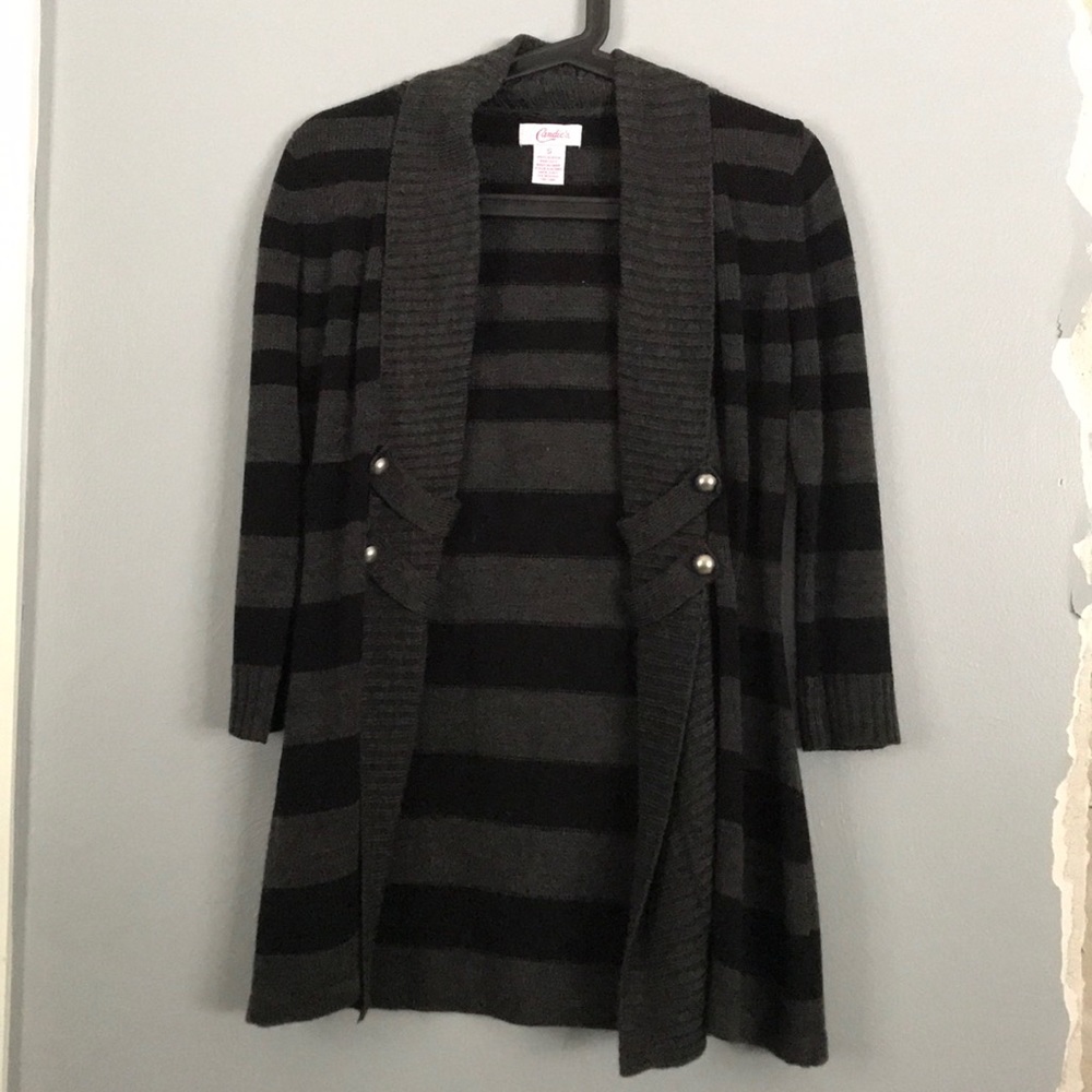 Black and gray cardigan